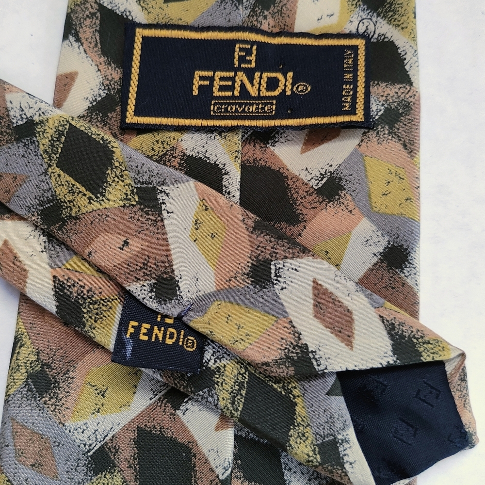 Fendi Multicolor Silk Handmade Men's Necktie Made In Italy